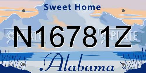 N16781Z Alabama License Plate