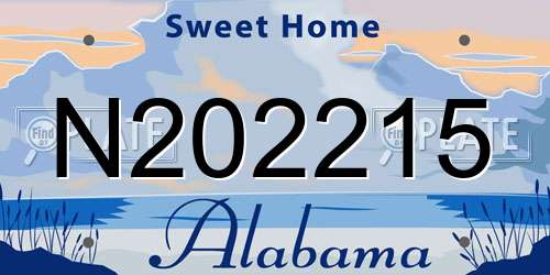N202215 Alabama License Plate
