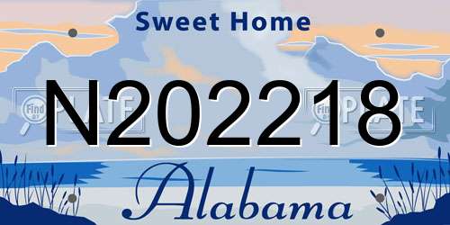 N202218 Alabama License Plate