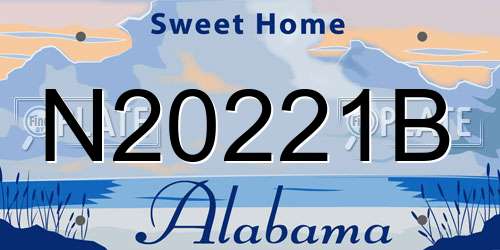 N20221B Alabama License Plate