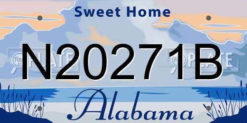N20271B Alabama License Plate