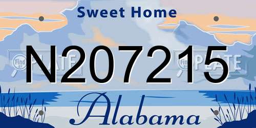 N207215 Alabama License Plate