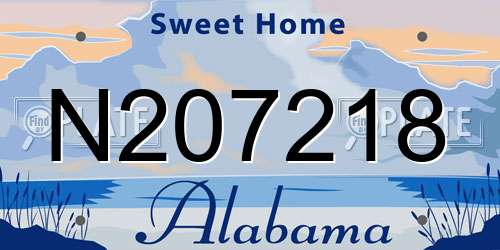 N207218 Alabama License Plate