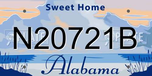 N20721B Alabama License Plate