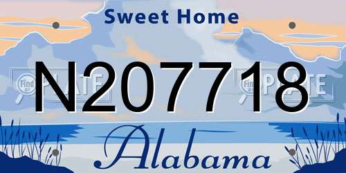 N207718 Alabama License Plate