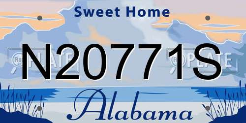 N20771S Alabama License Plate