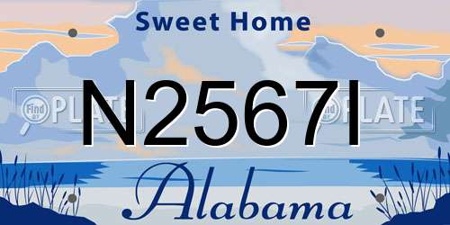 N2567I Alabama License Plate