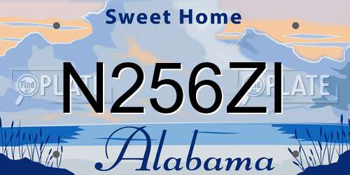 N256ZI Alabama License Plate