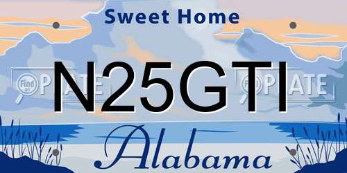 N25GTI Alabama License Plate