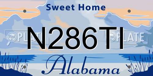 N286TI Alabama License Plate