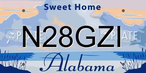 N28GZI Alabama License Plate