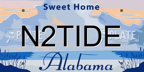 N2TIDE Alabama License Plate