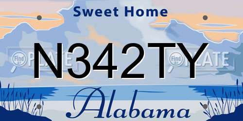 N342TY Alabama License Plate