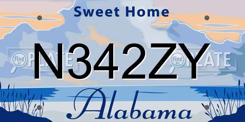 N342ZY Alabama License Plate