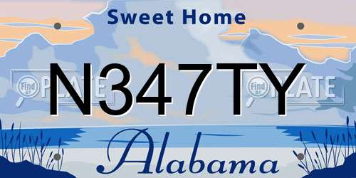 N347TY Alabama License Plate