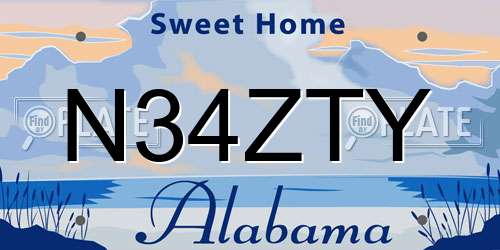 N34ZTY Alabama License Plate