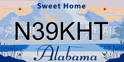 N39KHT Alabama License Plate