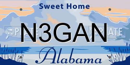 N3GAN Alabama License Plate