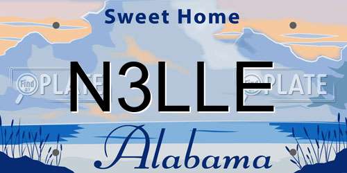 N3LLE Alabama License Plate