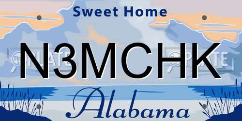 N3MCHK Alabama License Plate