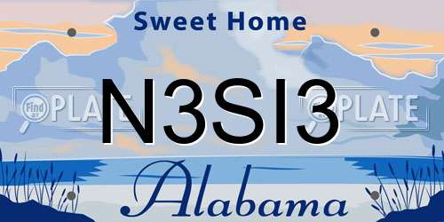 N3SI3 Alabama License Plate