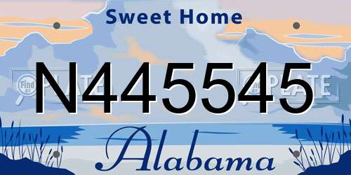 N445545 Alabama License Plate