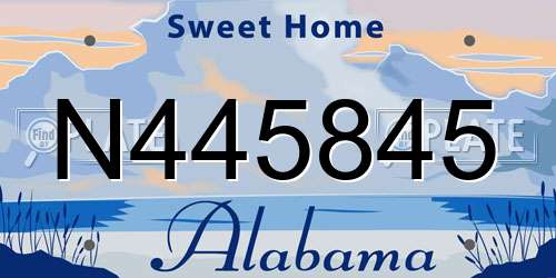 N445845 Alabama License Plate