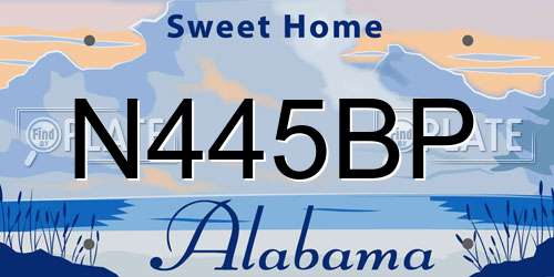 N445BP Alabama License Plate