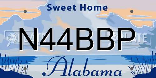 N44BBP Alabama License Plate