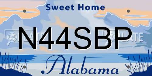 N44SBP Alabama License Plate