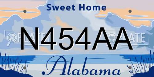 N454AA Alabama License Plate