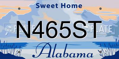 N465ST Alabama License Plate