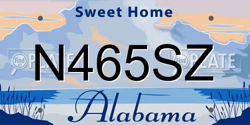 N465SZ Alabama License Plate