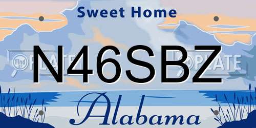 N46SBZ Alabama License Plate