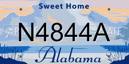 N4844A Alabama License Plate