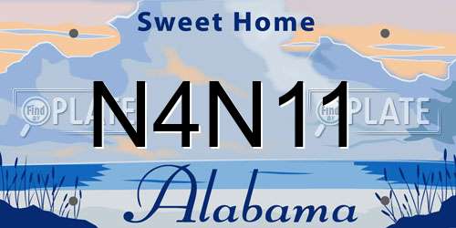 N4N11 Alabama License Plate