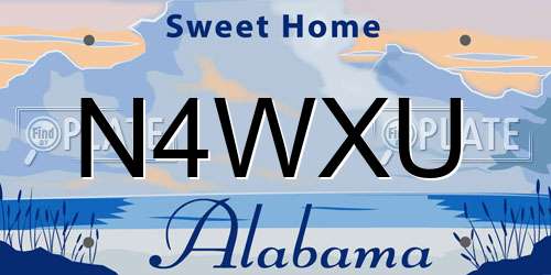 N4WXU Alabama License Plate