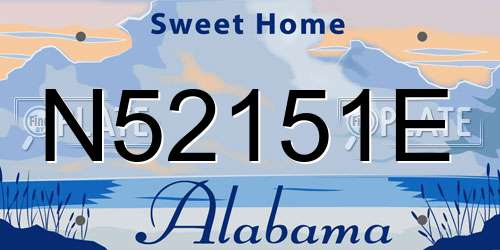 N52151E Alabama License Plate