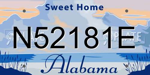 N52181E Alabama License Plate