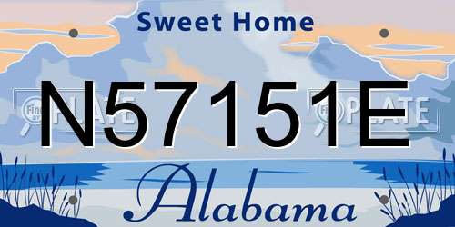 N57151E Alabama License Plate