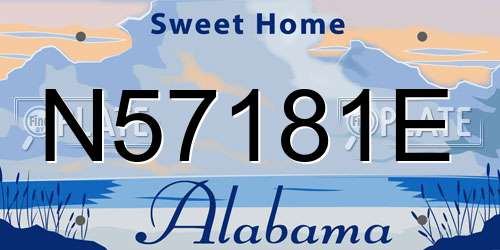 N57181E Alabama License Plate
