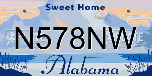 N578NW Alabama License Plate