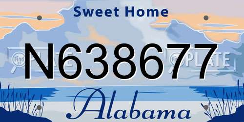 N638677 Alabama License Plate