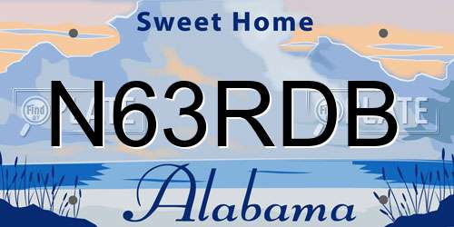 N63RDB Alabama License Plate