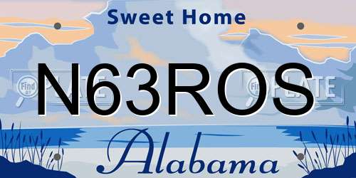 N63ROS Alabama License Plate