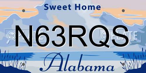 N63RQS Alabama License Plate