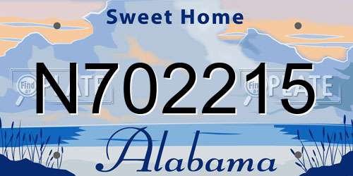 N702215 Alabama License Plate