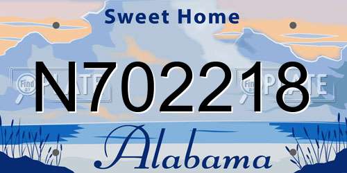 N702218 Alabama License Plate