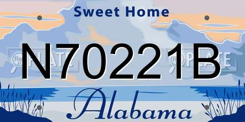 N70221B Alabama License Plate