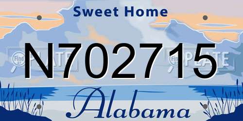 N702715 Alabama License Plate